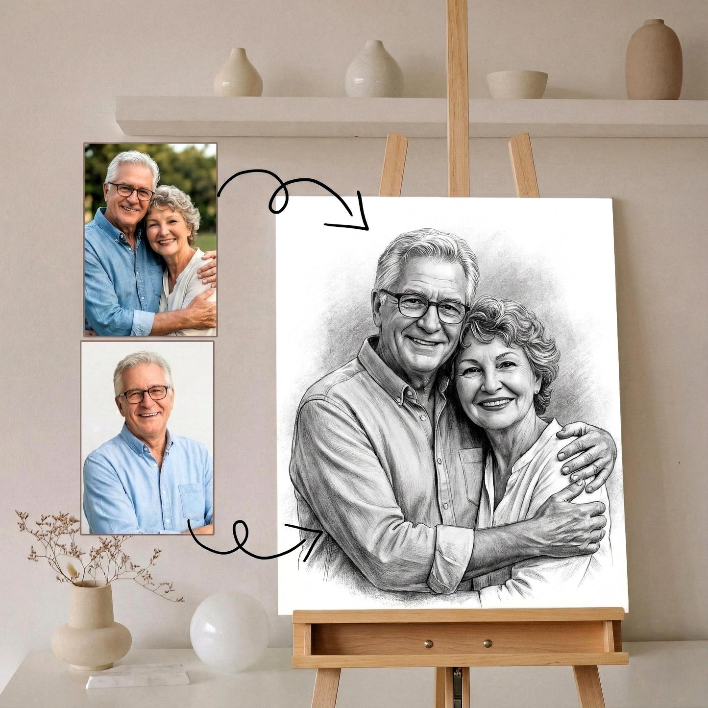 Add Deceased Loved One to Photo | Merge Multiple Pictures | Custom Family Memorial Portrait | Combine Photos | Sympathy Gift