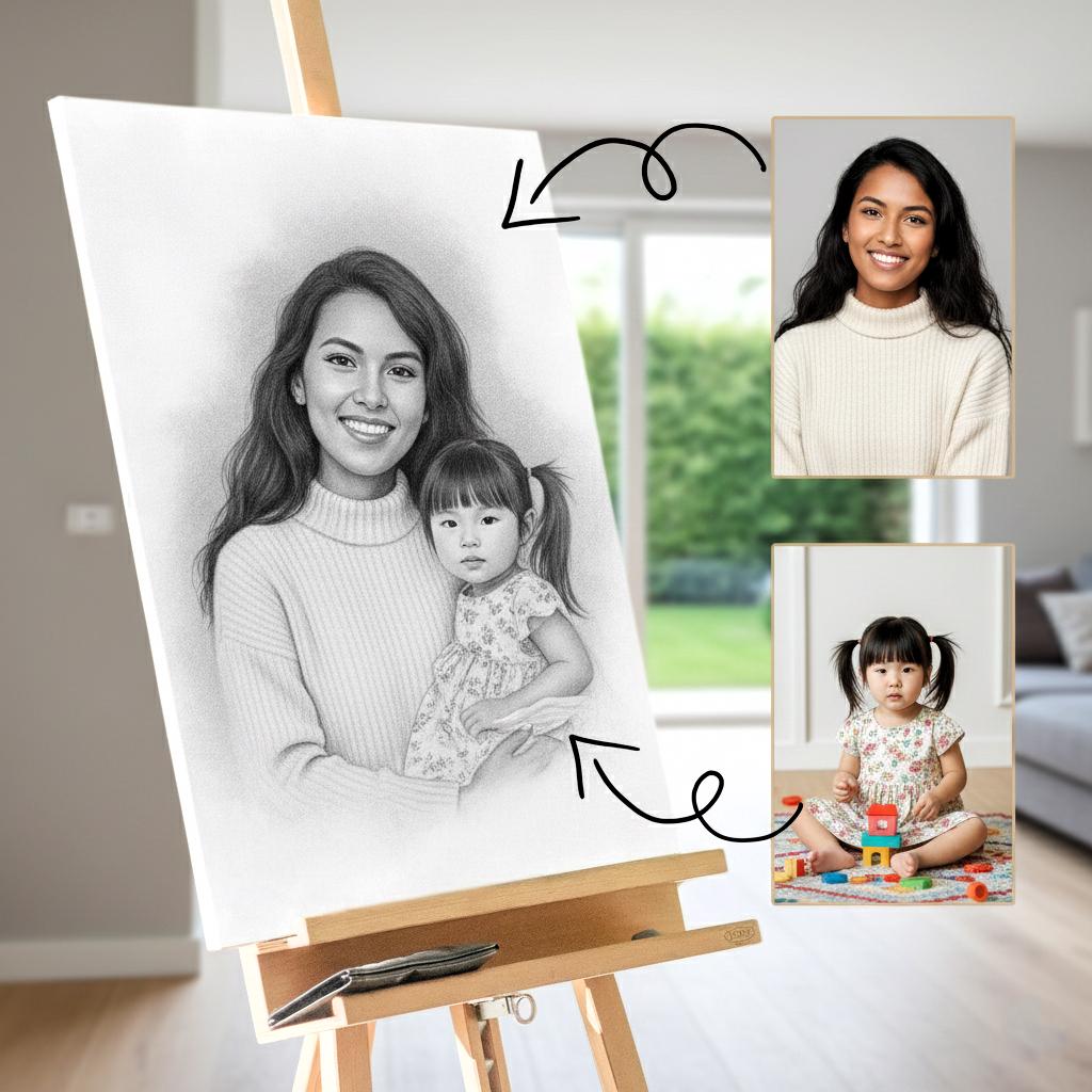 Add Deceased Loved One to Photo | Merge Multiple Pictures | Custom Family Memorial Portrait | Combine Photos | Sympathy Gift