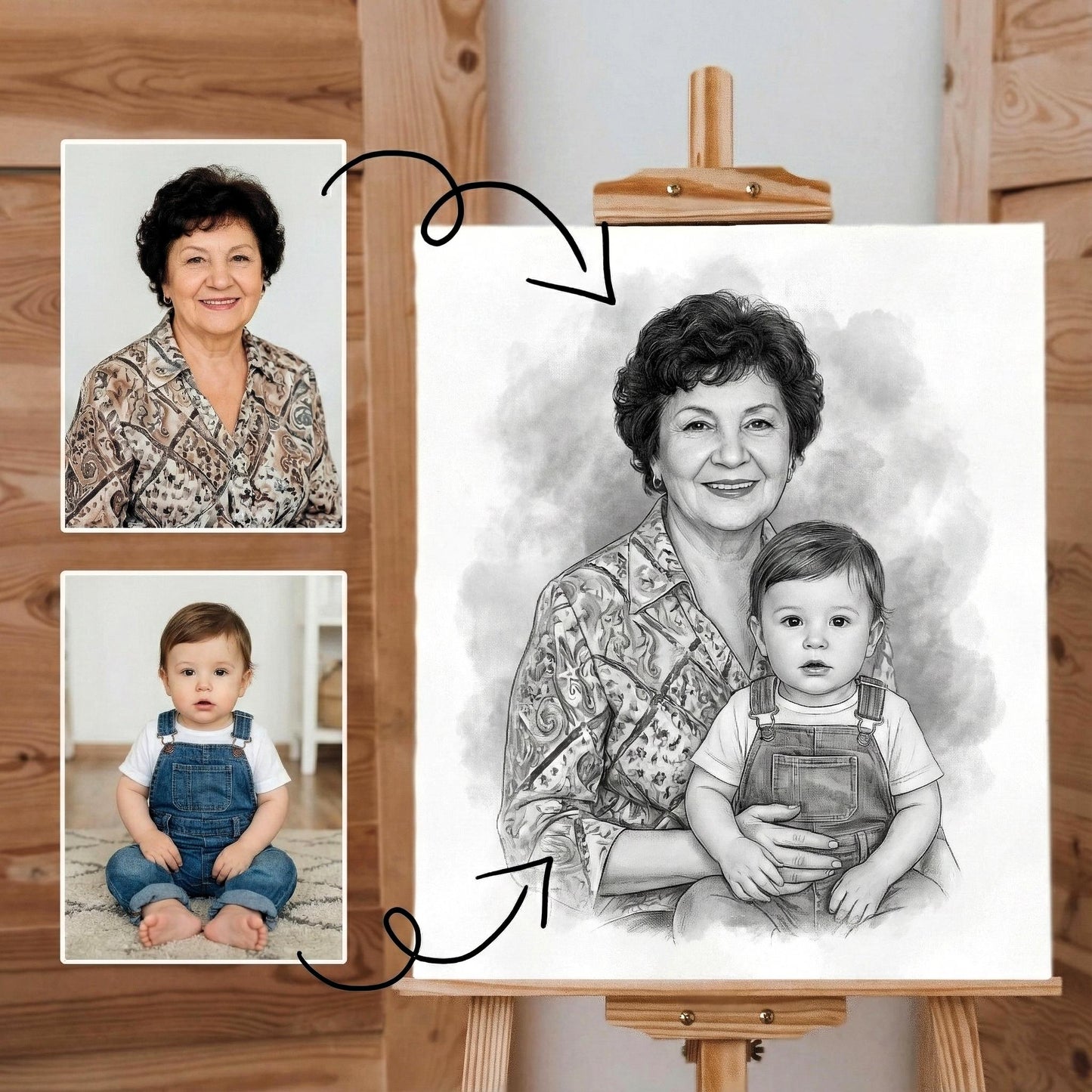 Add Deceased Loved One to Photo | Merge Multiple Pictures | Custom Family Memorial Portrait | Combine Photos | Sympathy Gift