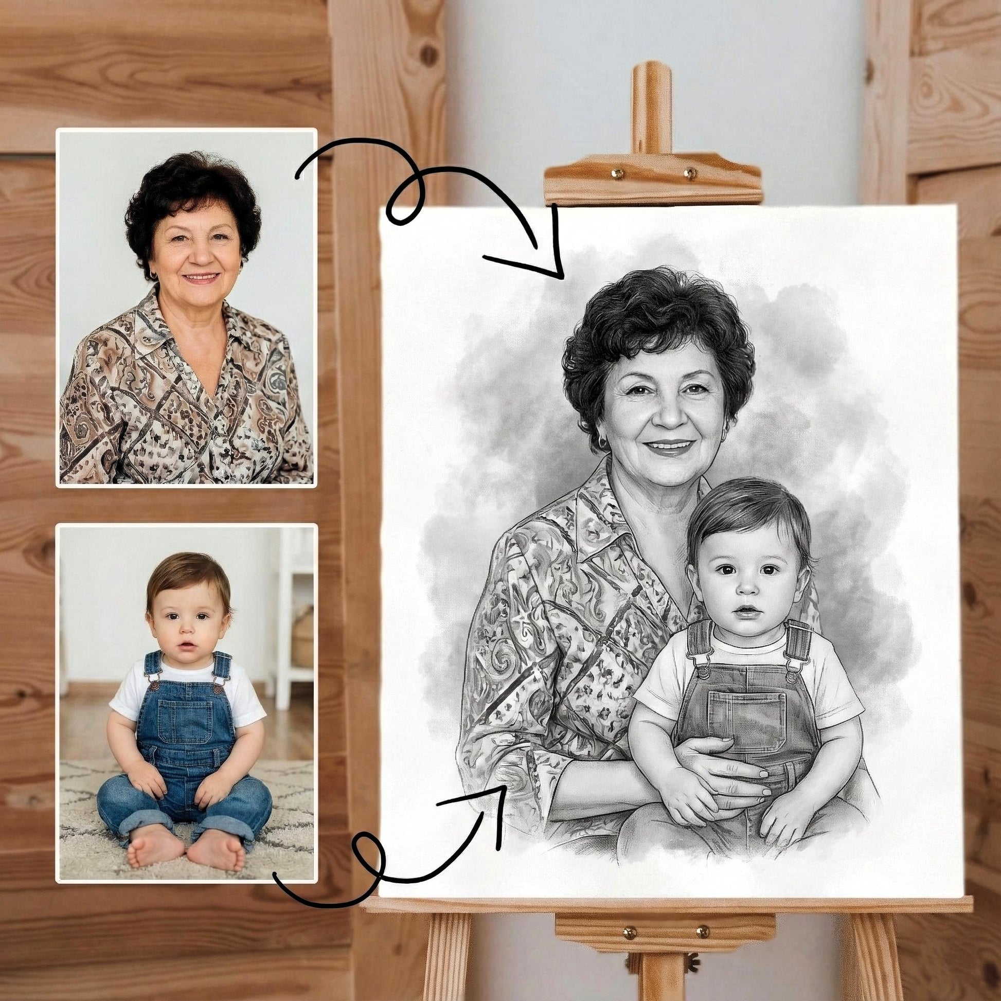 Add Deceased Loved One to Photo | Merge Multiple Pictures | Custom Family Memorial Portrait | Combine Photos | Sympathy Gift
