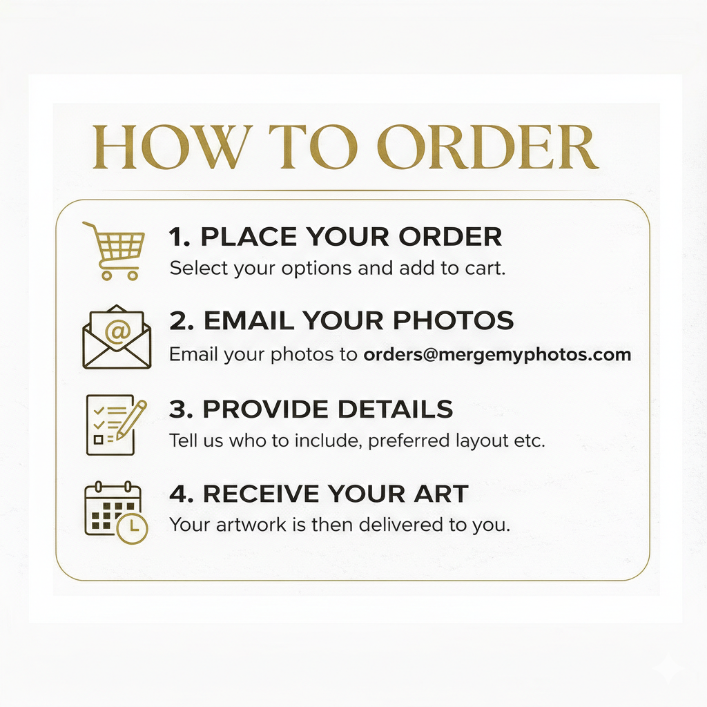 Add Deceased Loved One to Photo | Merge Multiple Pictures | Custom Family Memorial Portrait | Combine Photos | Sympathy Gift